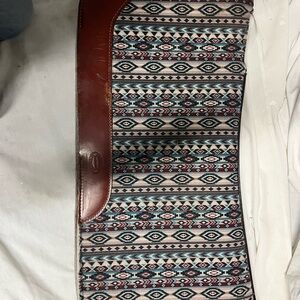 Southwestern Pattern Leather-Trim Saddle Pad